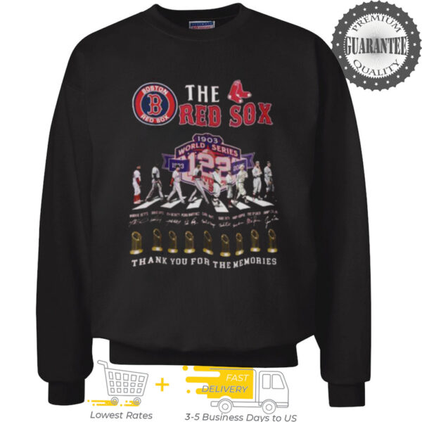 Boston Red Sox 122 Year Anniversary Basketball Abbey Road Signature 1903 2025 Shirt