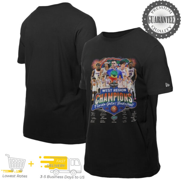 Florida Gators West Region Champions Basketball 2025 Signature Shirt