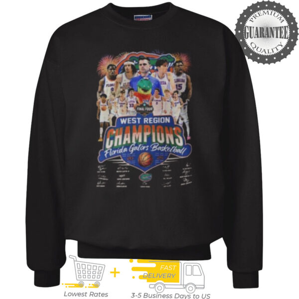 Florida Gators West Region Champions Basketball 2025 Signature Shirt