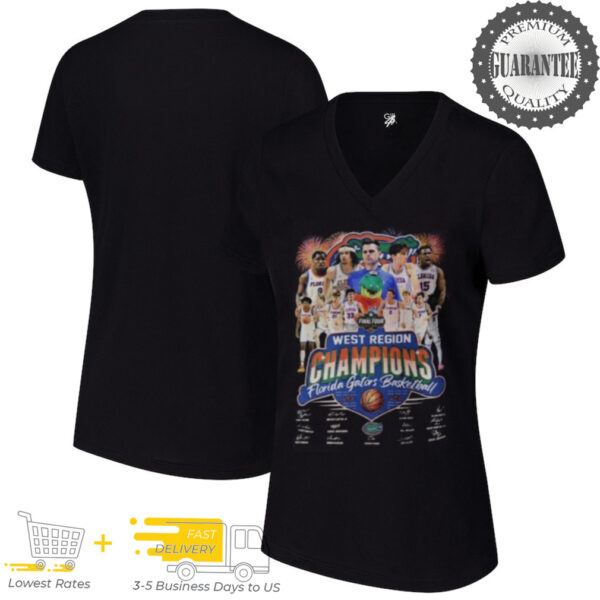 Florida Gators West Region Champions Basketball 2025 Signature Shirt